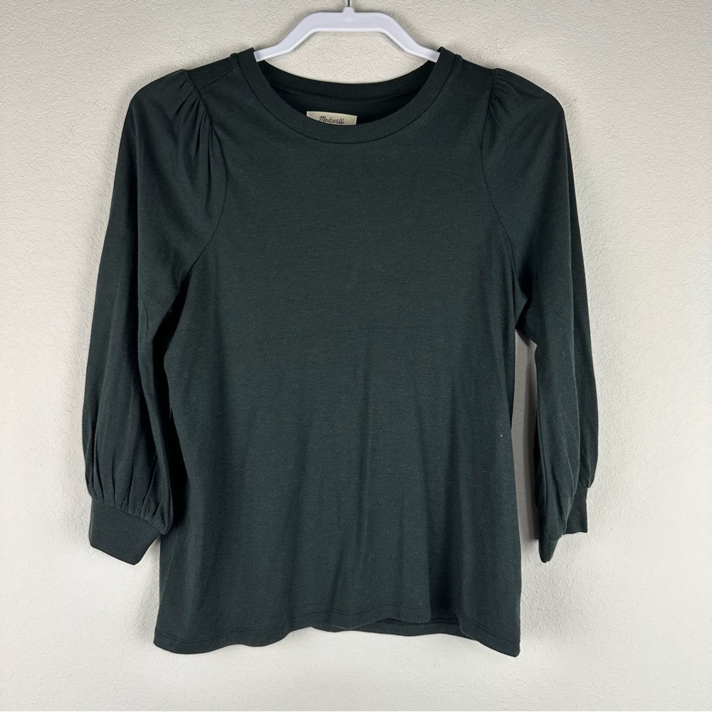 Madewell Black Avrina 3/4 Length Sleeve Top Size Small